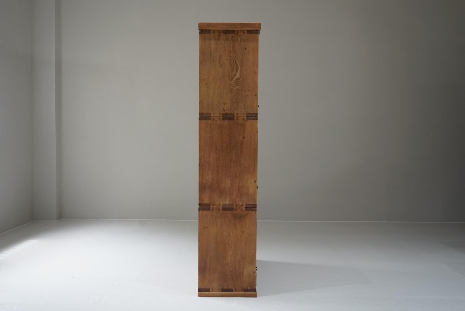 Japanese Antique Storage shelf 3 tiers stacked Wabi-Sabi Japandi For Sale 5