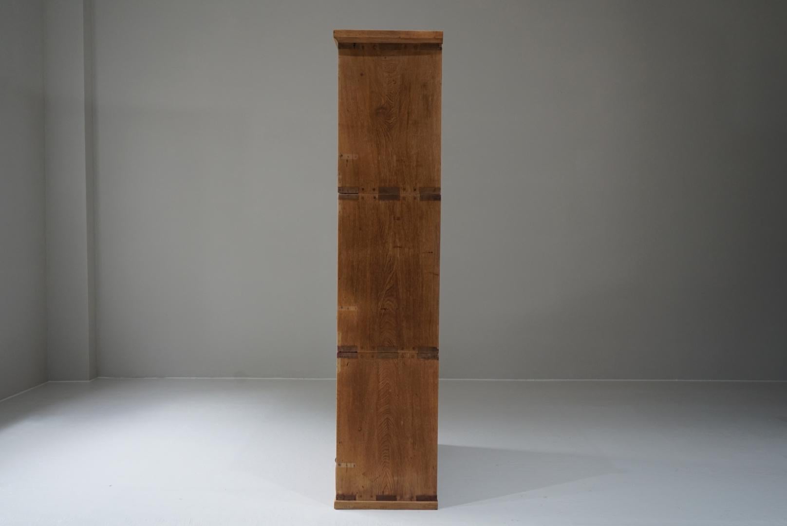 Japanese Antique Storage shelf 3 tiers stacked Wabi-Sabi Japandi For Sale 8