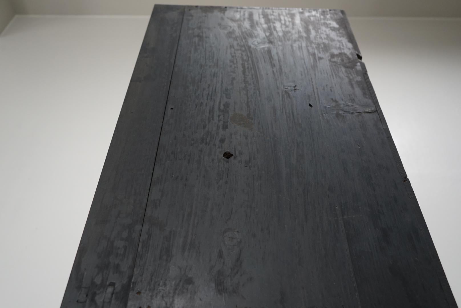 Japanese Antique Storage shelves Black Shelf Wabi-Sabi For Sale 8
