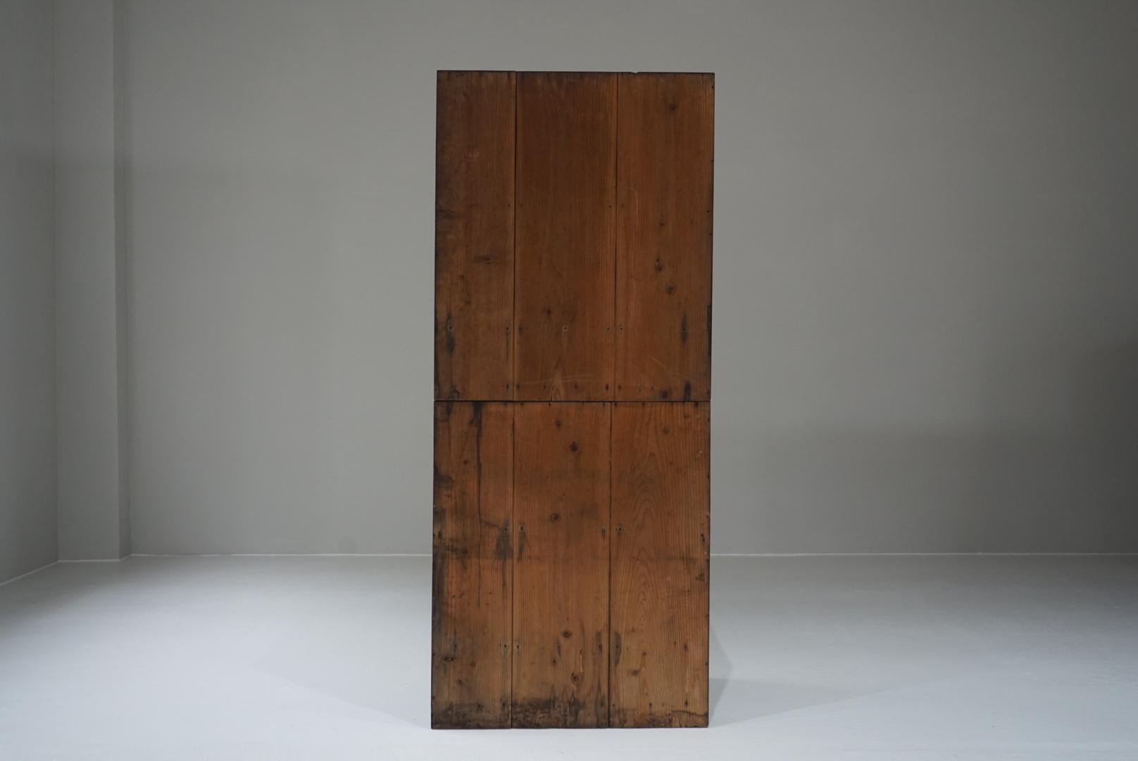 Japanese Antique Storage shelves Black Shelf Wabi-Sabi For Sale 12