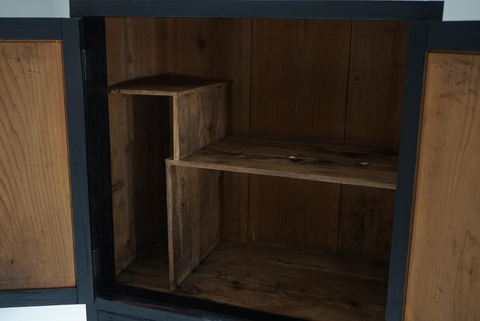 Japanese Antique Storage shelves Black Shelf Wabi-Sabi For Sale 4