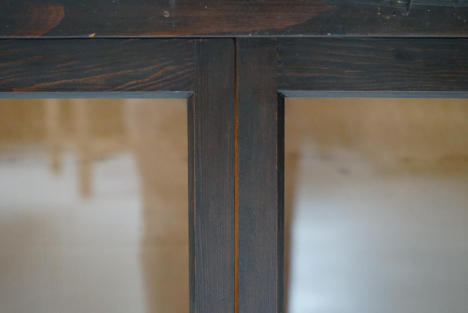 Wood Japanese Antique Storage shelves Cupboard Bookshelf Wabi-Sabi For Sale