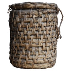 Japanese Antique Straw Basket 1860s-1920s / Wabisabi