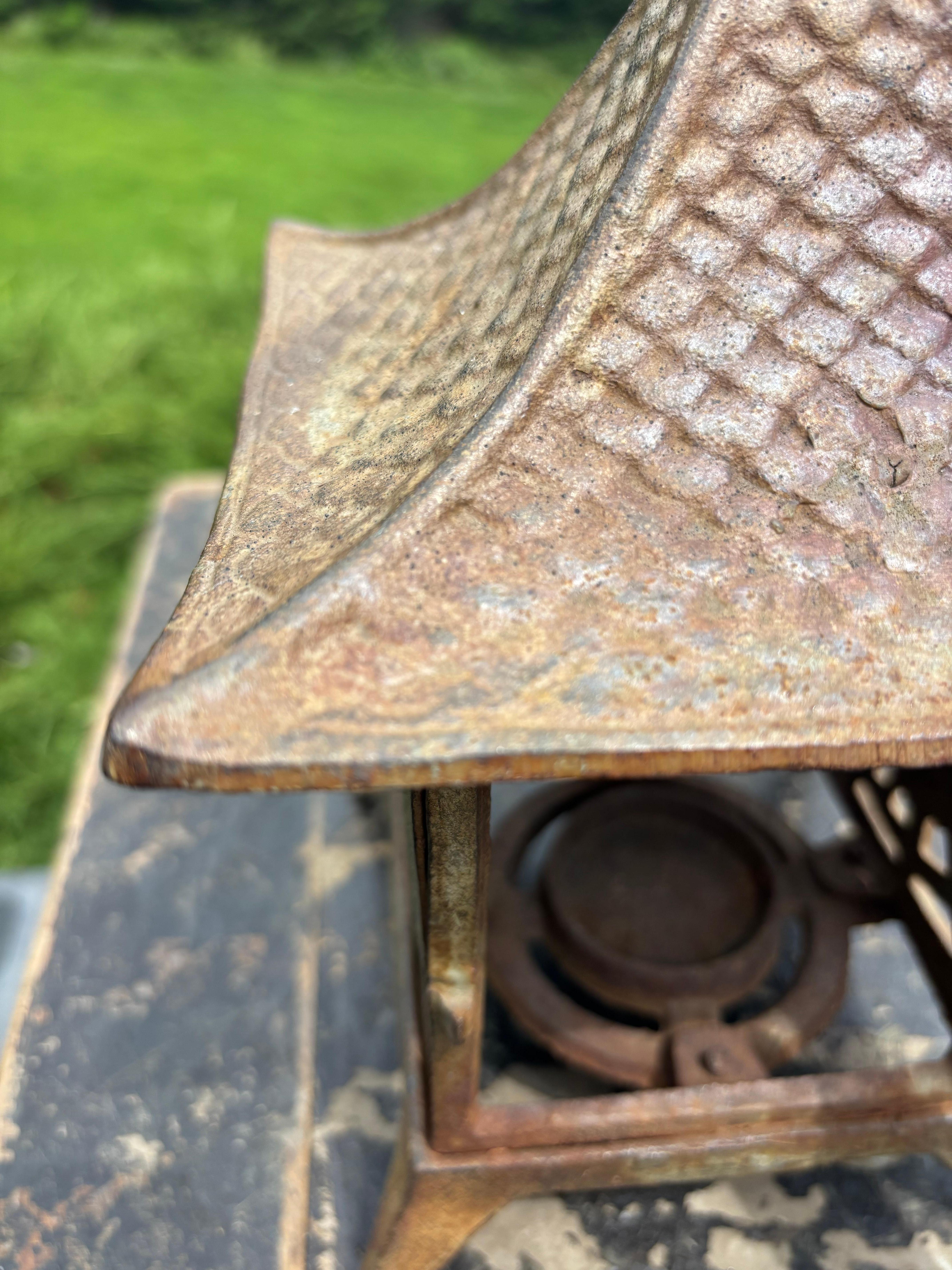 Japanese Antique Sun Faced Pagoda Roof Lantern For Sale 6