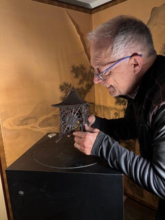 Japanese Antique Sun Faced Pagoda Roof Lantern