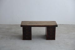 Japanese Antique Table, Desk, Double-sleeved desk, Wabi-Sabi, Early 20th Century