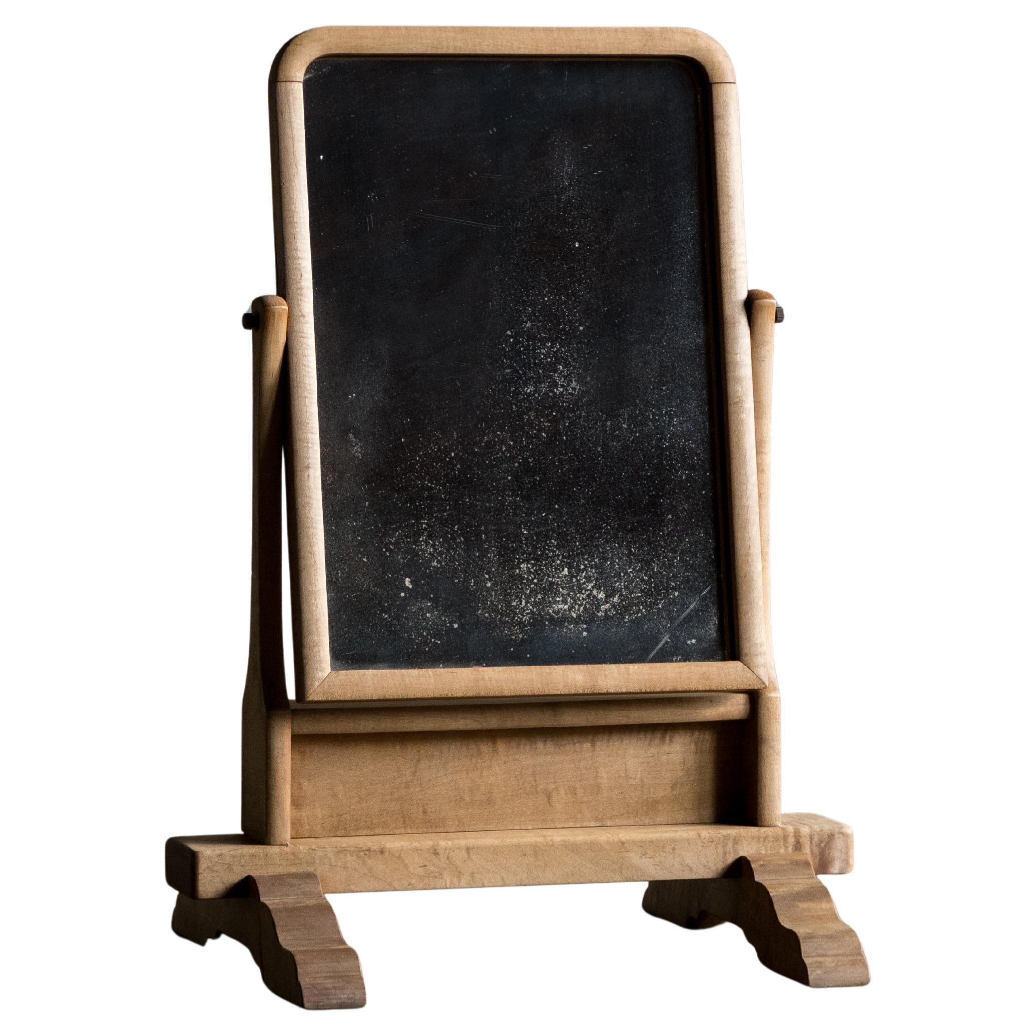 Japanese Antique Table Mirror, Taisho Era (1912–1926), Maple (Kaede), Wabi Sabi For Sale