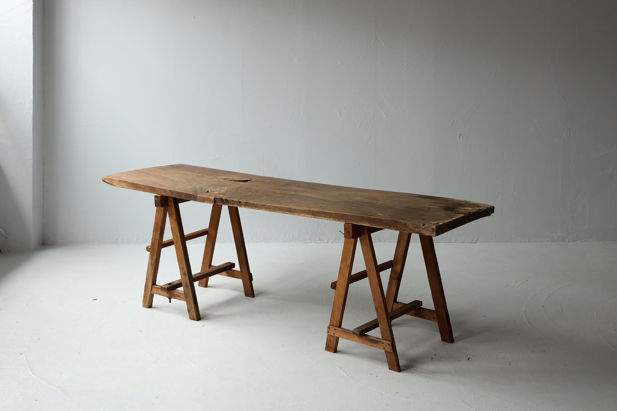Japanese Antique Table, Table Primitive Wabi Sabi Mingei For Sale 6
