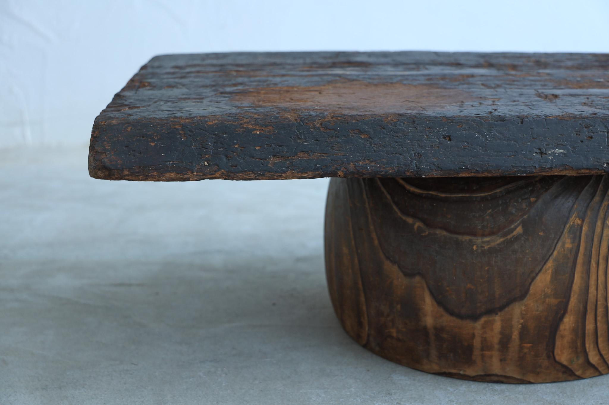 Wood Japanese Antique Table, Table Wabi Sabi Mingei For Sale