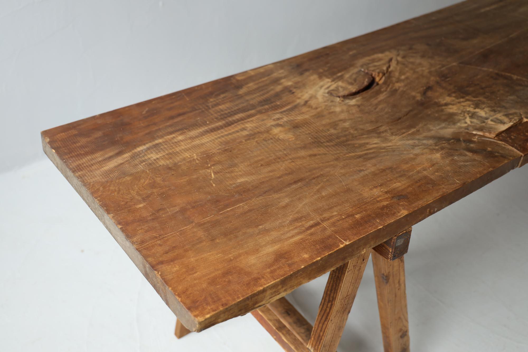 Japanese Antique Table, Table Primitive Wabi Sabi Mingei For Sale 1