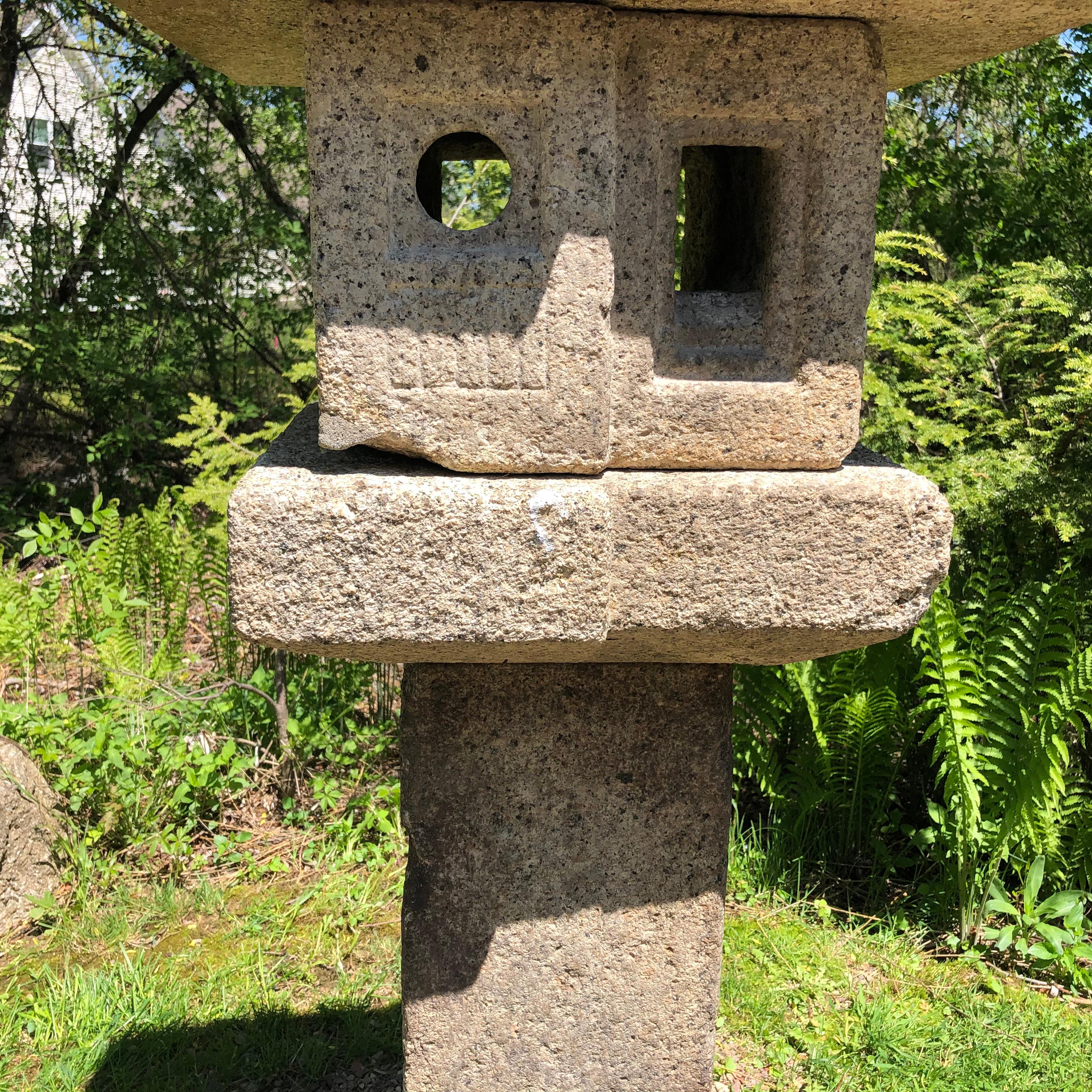 Hand-Carved Japanese Antique Tall Mountain Minka House Lantern