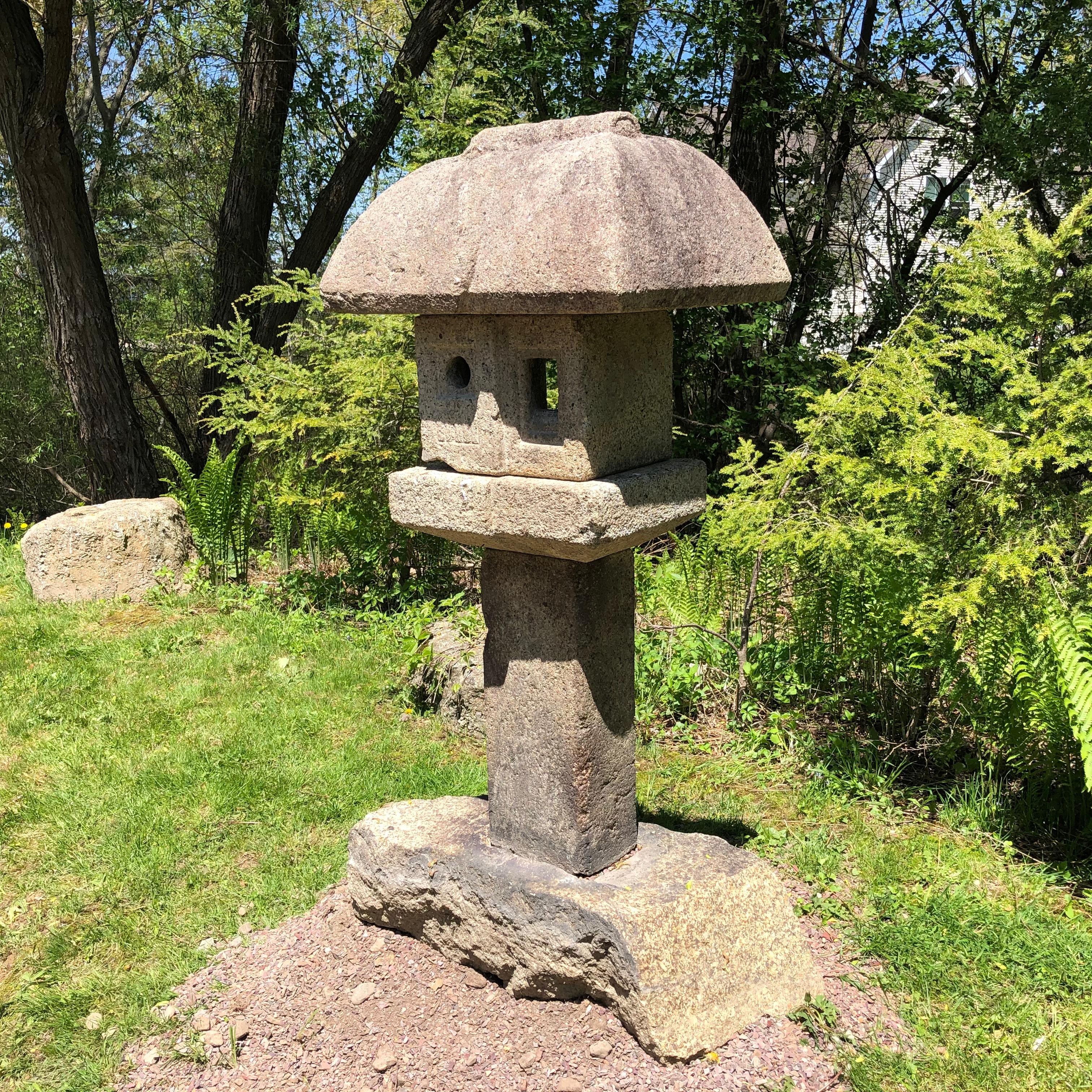Japanese Antique Tall Mountain Minka House Lantern 1