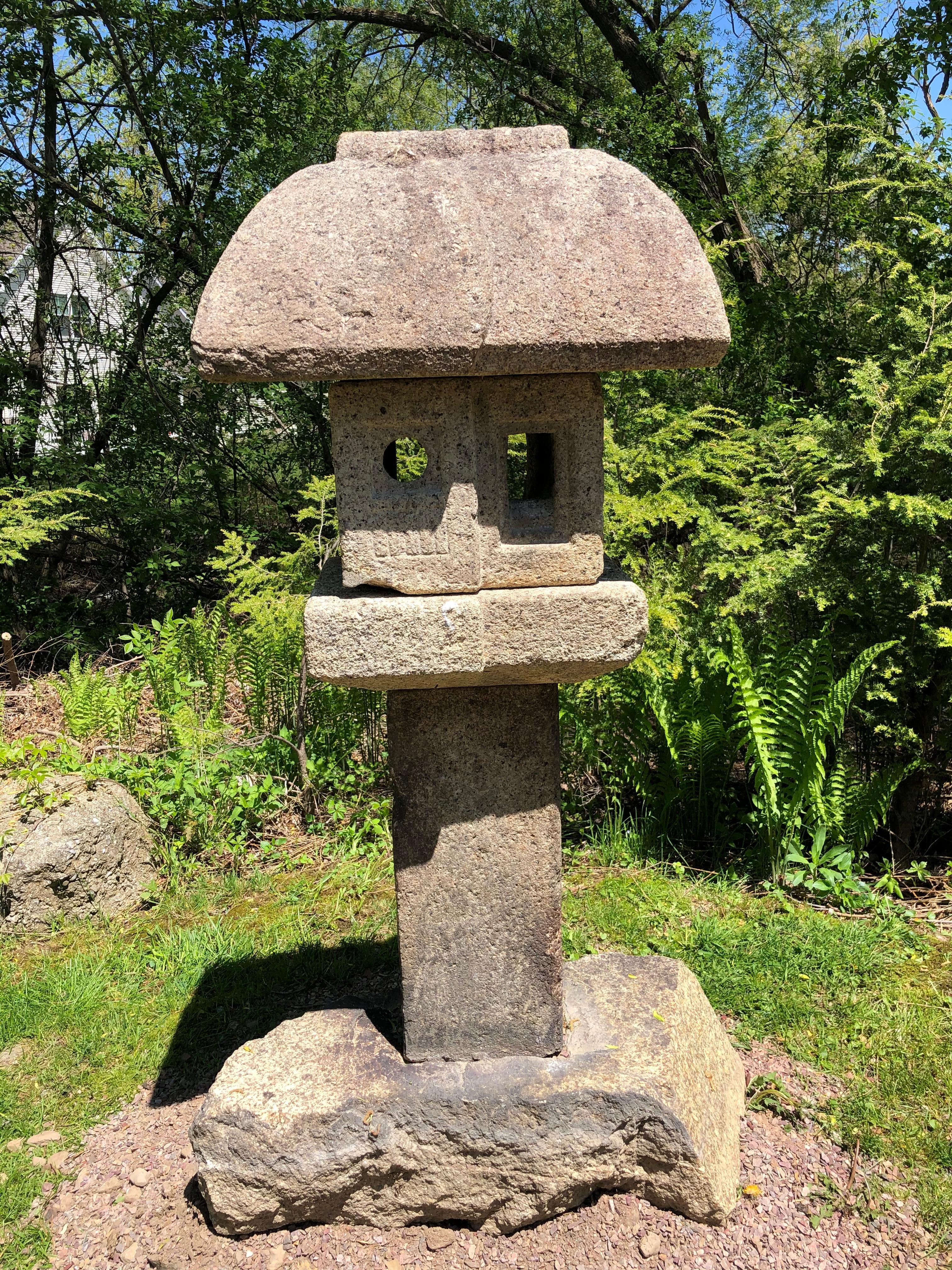From our recent Japanese Acquisitions Travels- new discovery, one of the most elusive lanterns 

Here's a beautiful and unique way to accent your indoor or outdoor garden space with this treasure from Japan!

This is a tall five piece carving in
