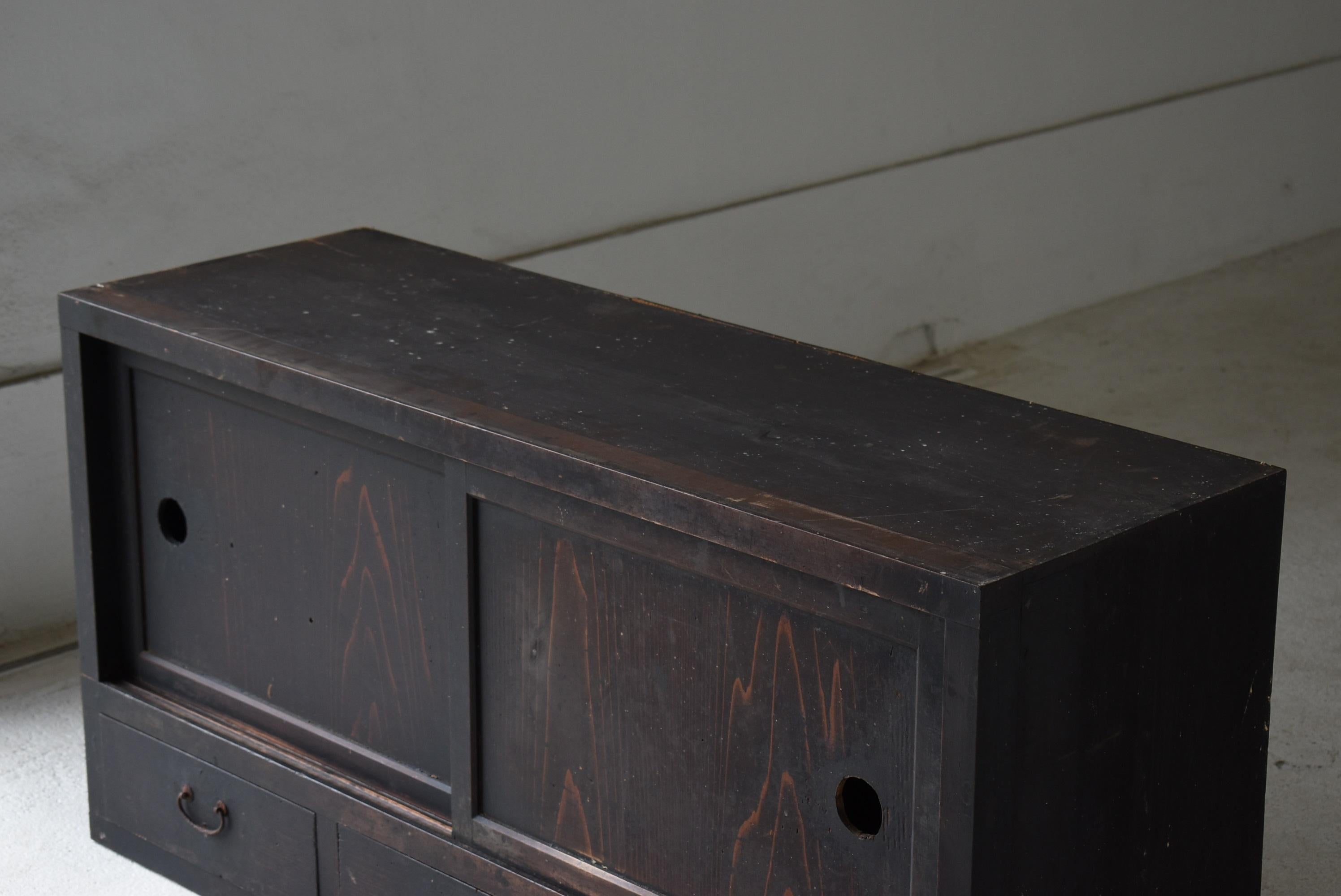 Edo Japanese Antique Tansu 1800s-1900s/Chests of Drawers Cabinet Shelf Wabisabi