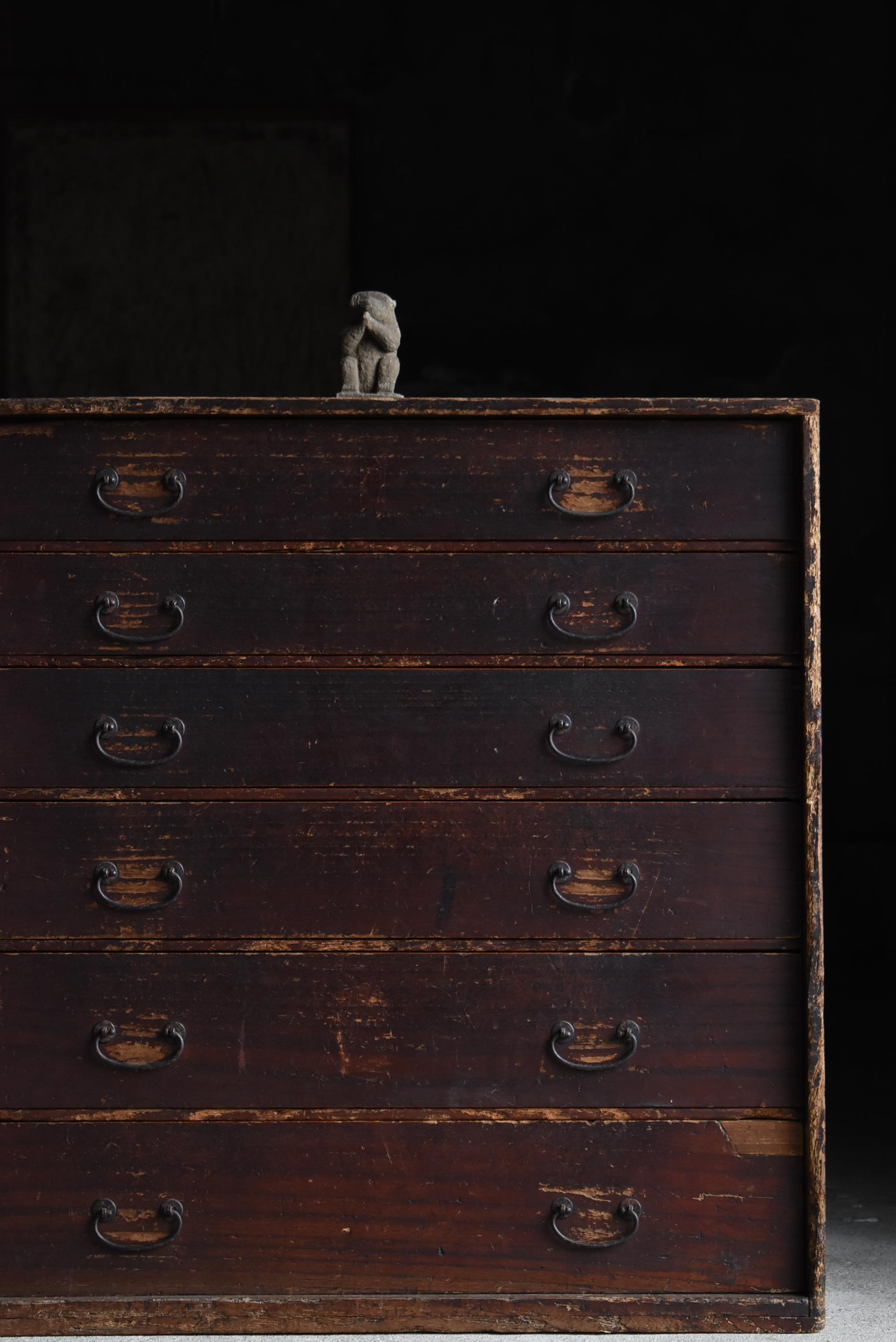 Japanese Antique Tansu 1860s-1900s / Chest of Drawer Cabinet Wabisabi Mingei For Sale 13