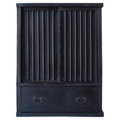 Japanese Antique Tansu 1860s-1900s/Chests of Drawers Shelf Cabinet Wabisabi