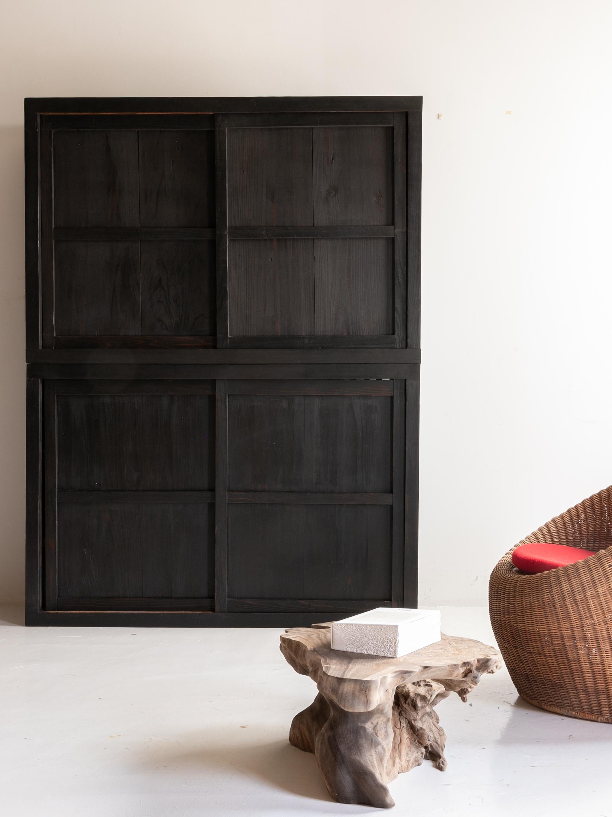 Woodwork Japanese Antique Tansu 1860s-1900s / Sideboard Wabi Sabi #02 For Sale
