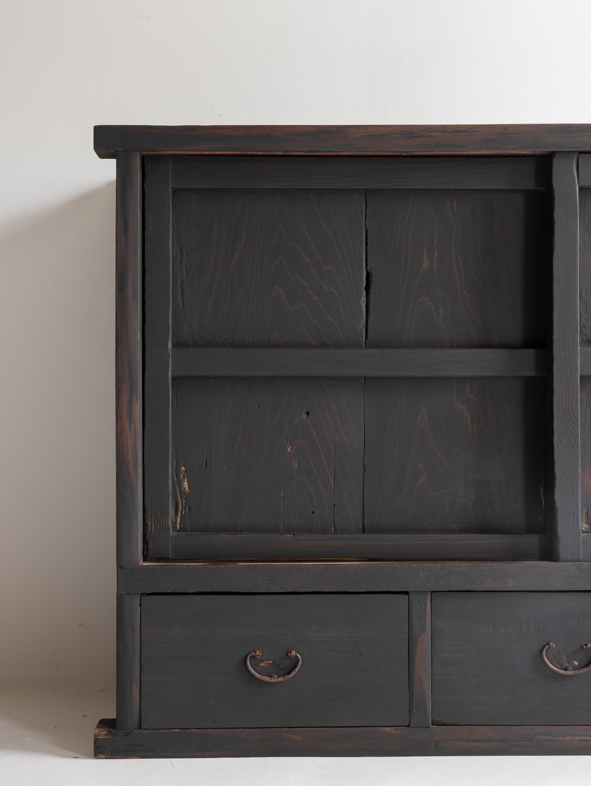Japanese Antique Tansu 1860s-1900s / Sideboard Wabi Sabi For Sale 4