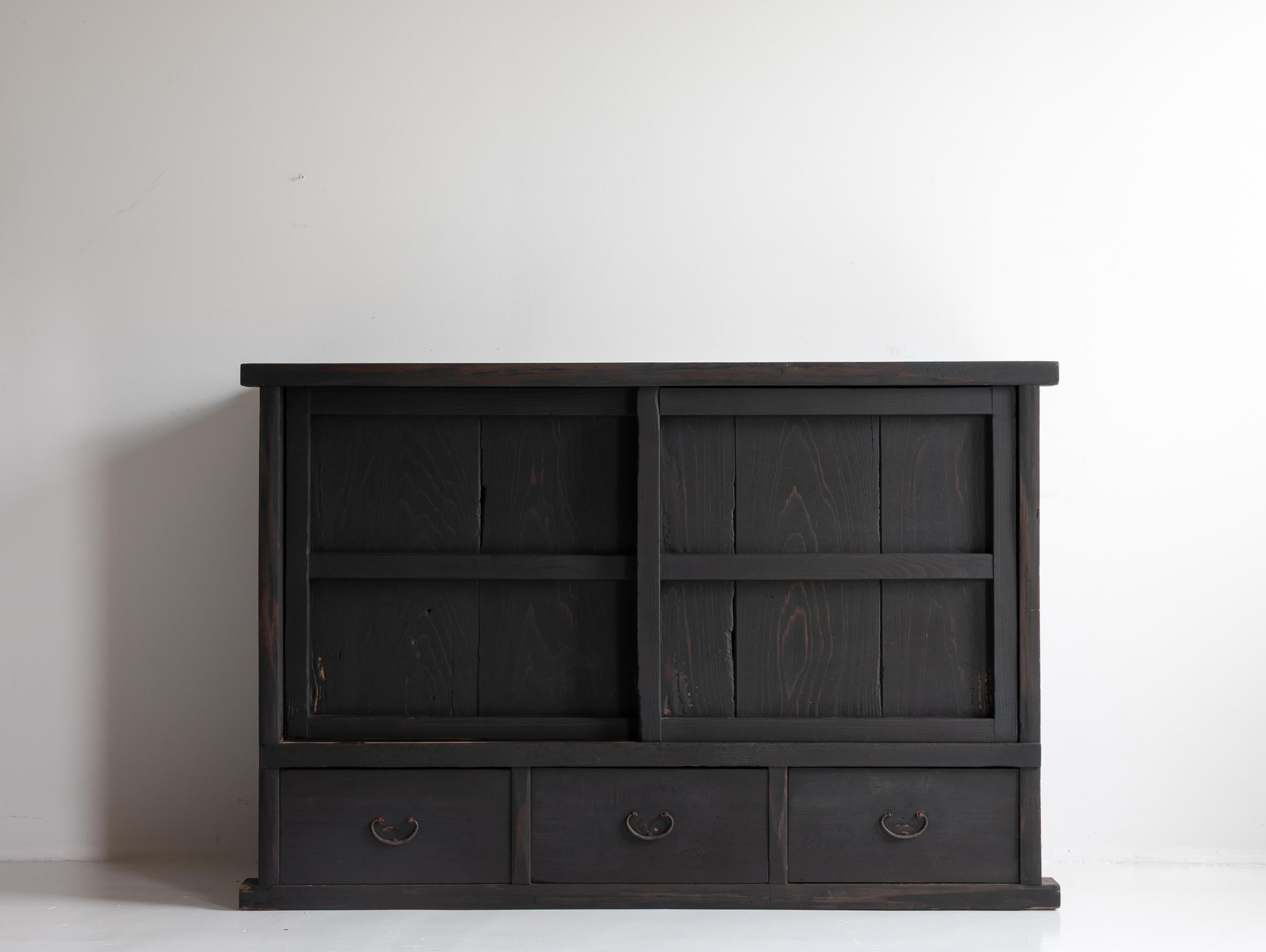 Woodwork Japanese Antique Tansu 1860s-1900s / Sideboard Wabi Sabi For Sale