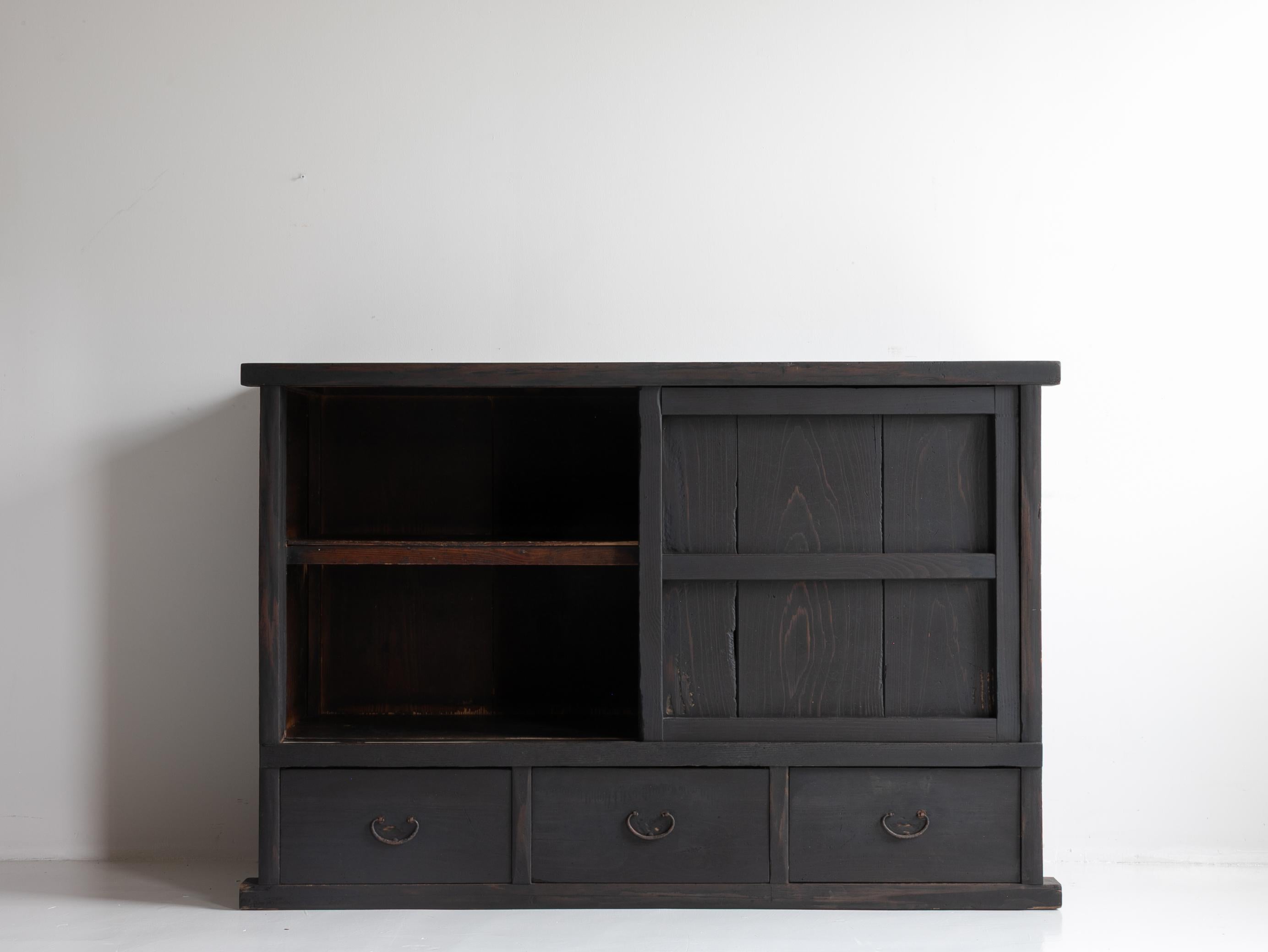 19th Century Japanese Antique Tansu 1860s-1900s / Sideboard Wabi Sabi For Sale