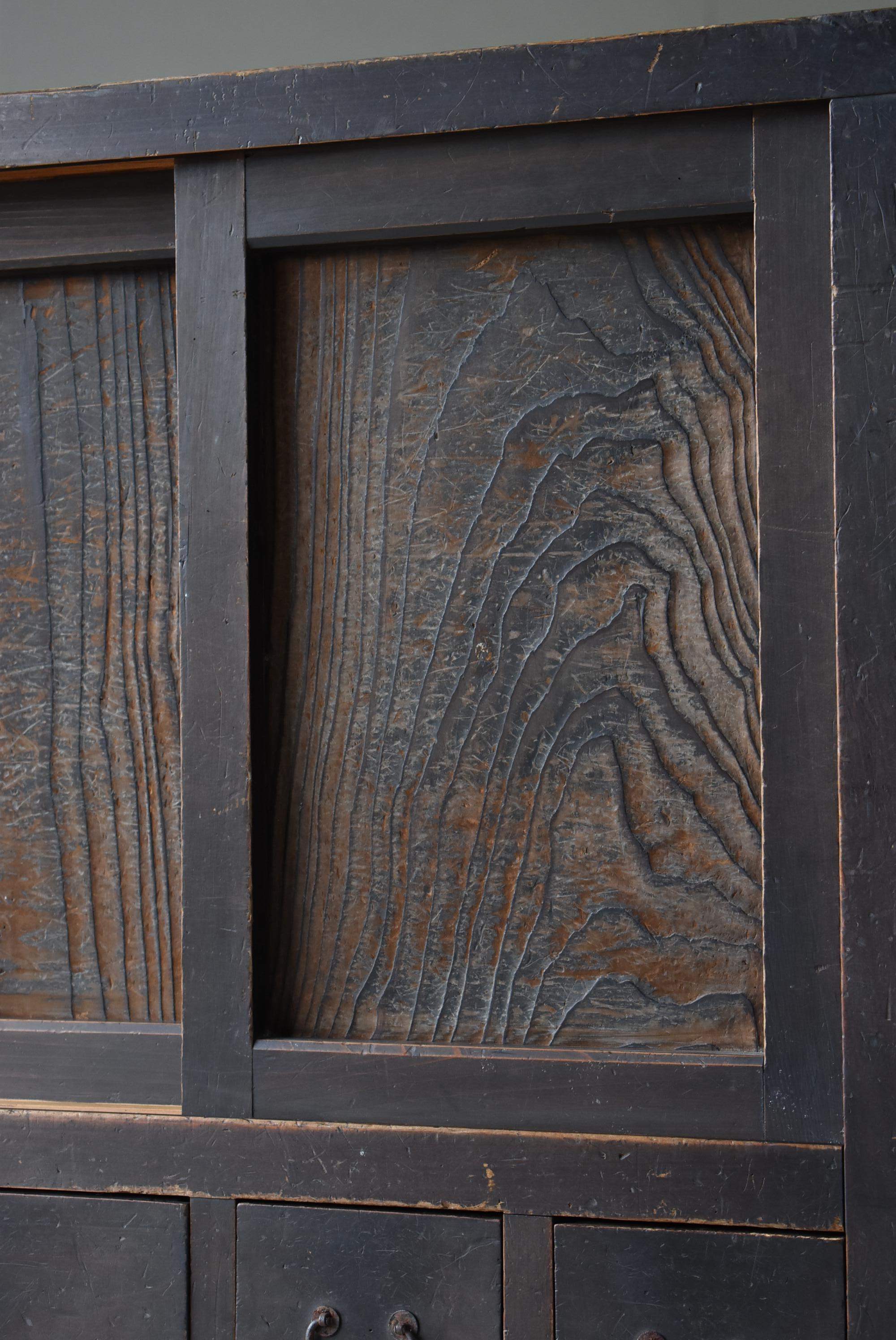 Cedar Japanese Antique Tansu 1860s-1920s / Chest of Drawer Wabi Sabi