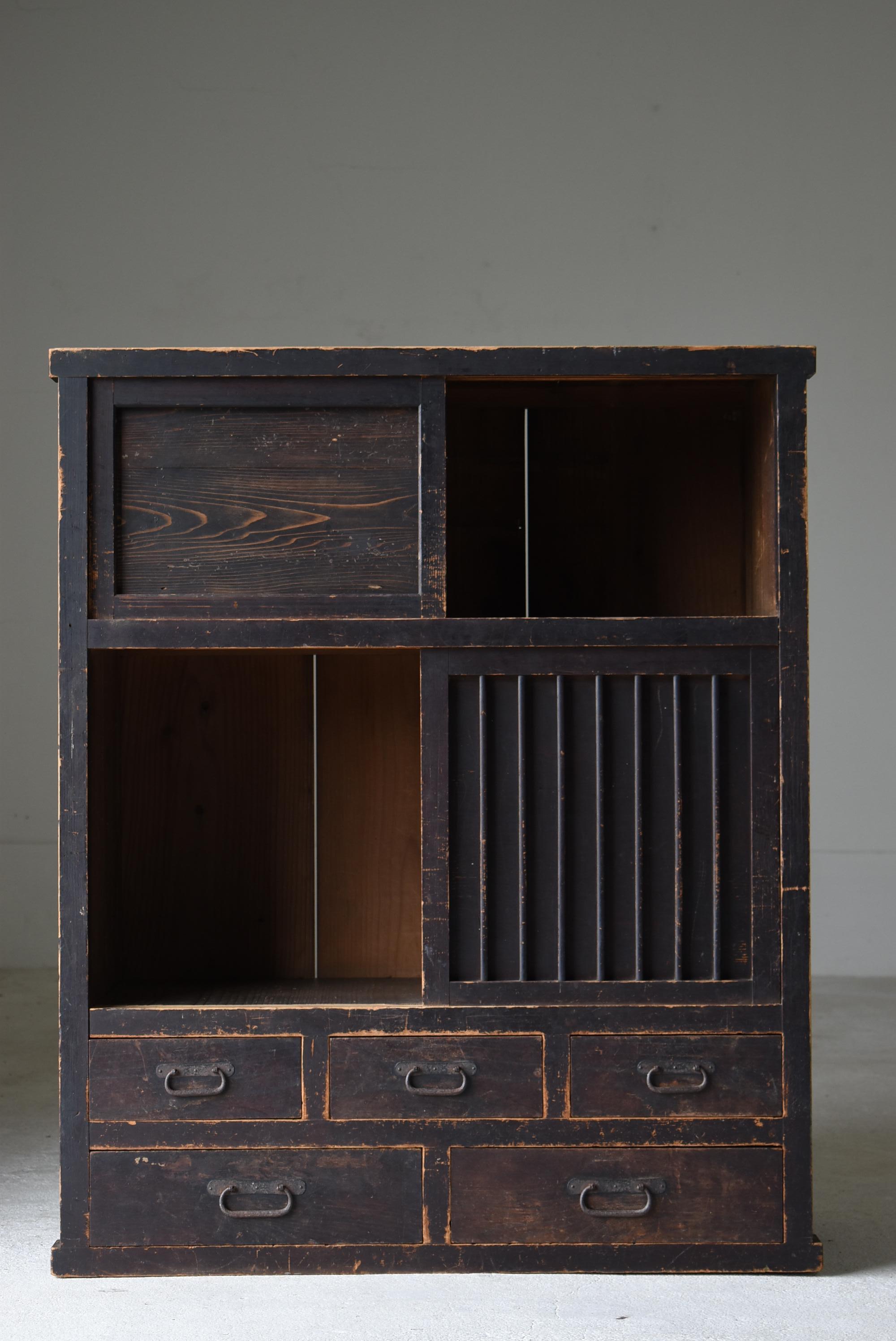 20th Century Japanese Antique Tansu 1860s-1920s/Chests of Drawers Cabinet Shelf Wabisabi
