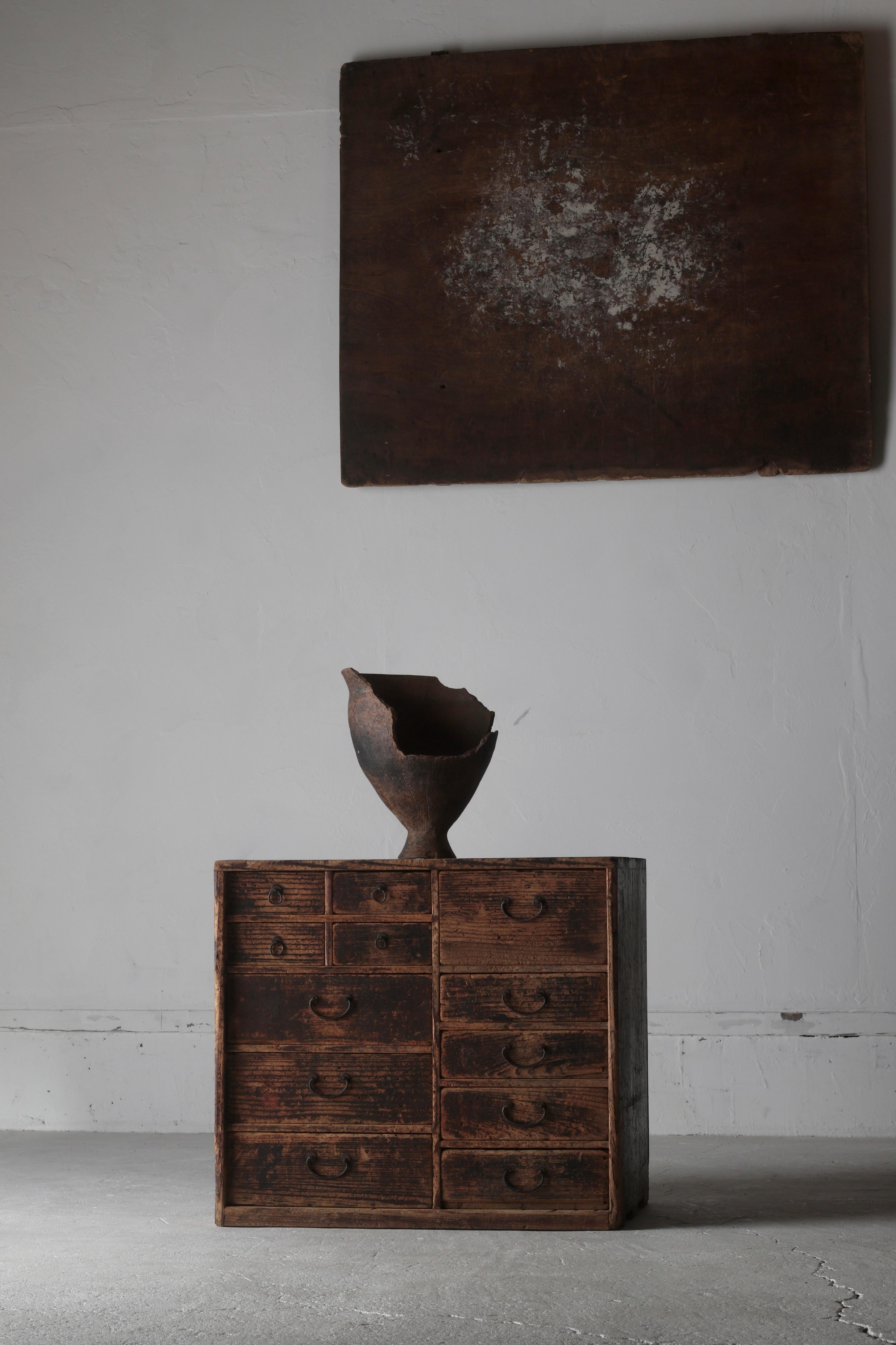 Tansu / Cabinet japonais ancien  Drapeau de la période Meiji Wabi-Sabi Mingei 2