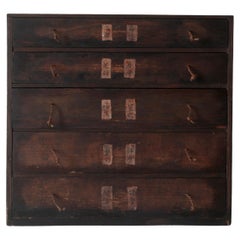 Japanese Antique Tansu / Cabinet  Drawer / Meiji Period Wabi-Sabi Mingei