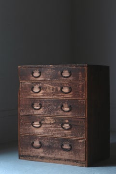 Japanese Antique Tansu / Drawer Cabinet / 1877s Meiji Period / Wabi-Sabi Mingei