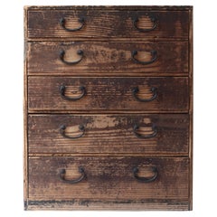 Japanese Antique Tansu / Drawer Cabinet / 1877s Meiji Period / Wabi-Sabi Mingei