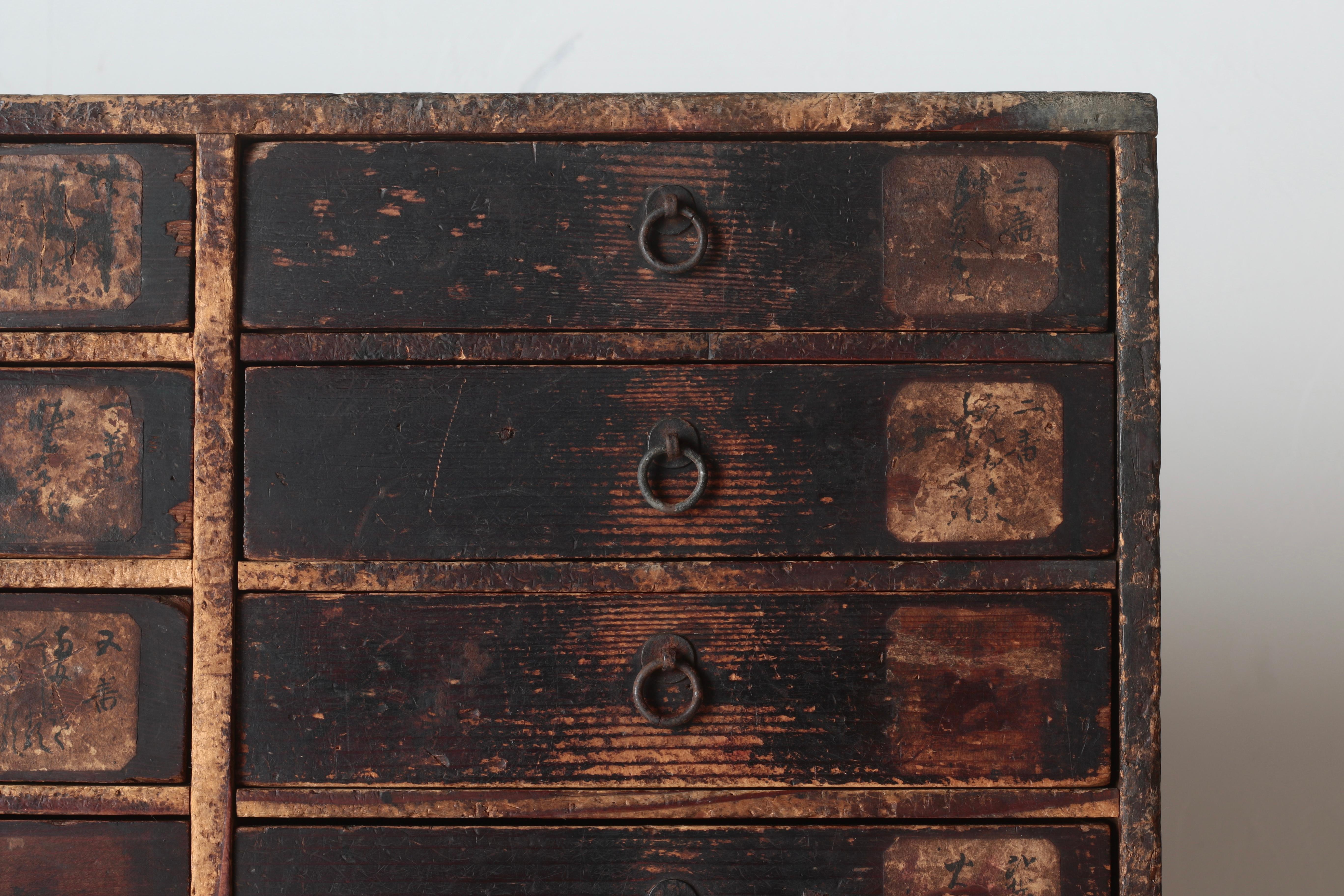 Japanese Antique Tansu / Drawer Cabinet / Edo Period / Wabi-Sabi Mingei 3