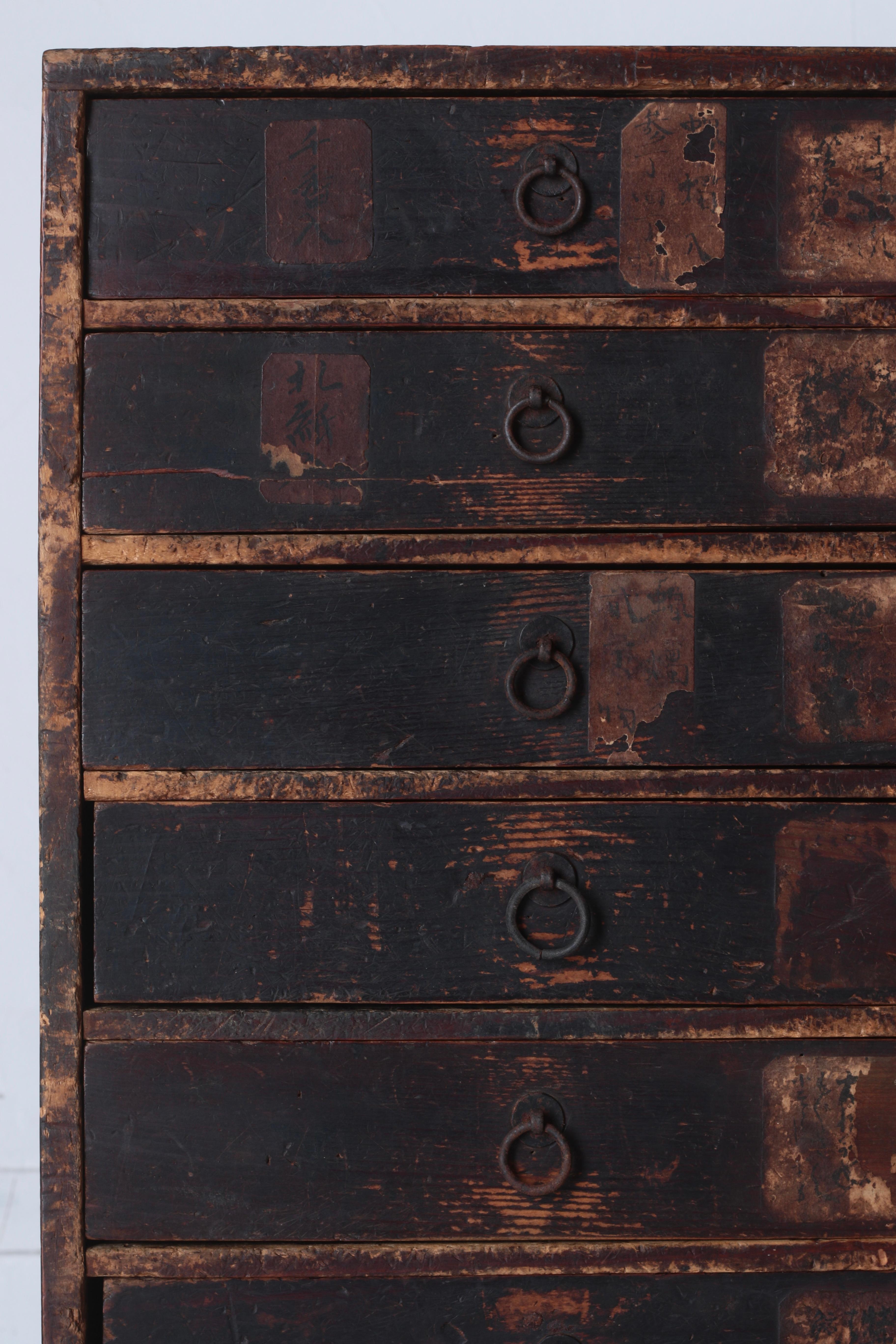 Japanese Antique Tansu / Drawer Cabinet / Edo Period / Wabi-Sabi Mingei 4