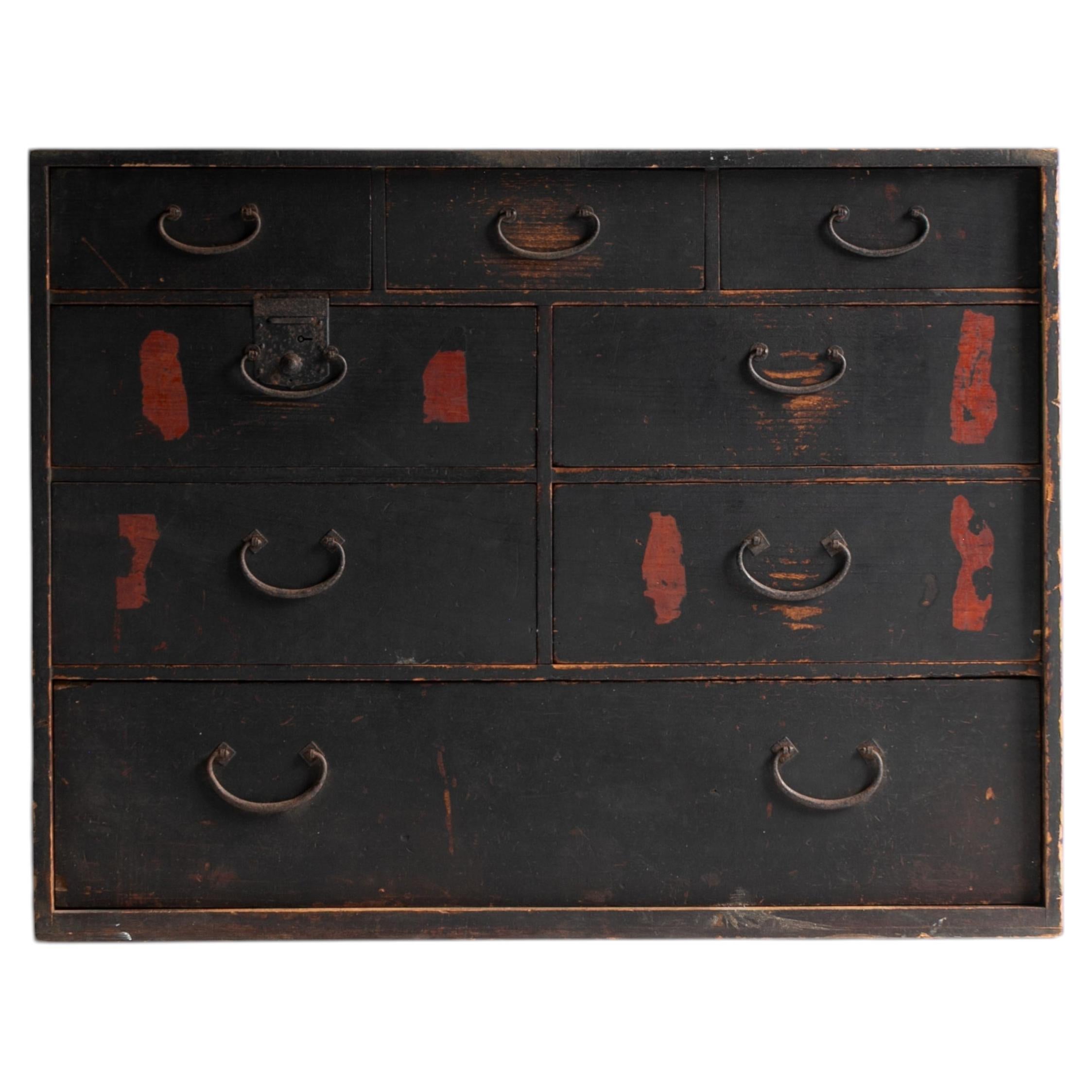 Japanese Antique Tansu Drawer Chest Edo Meiji Small Drawers Wabi Sabi Cabinet