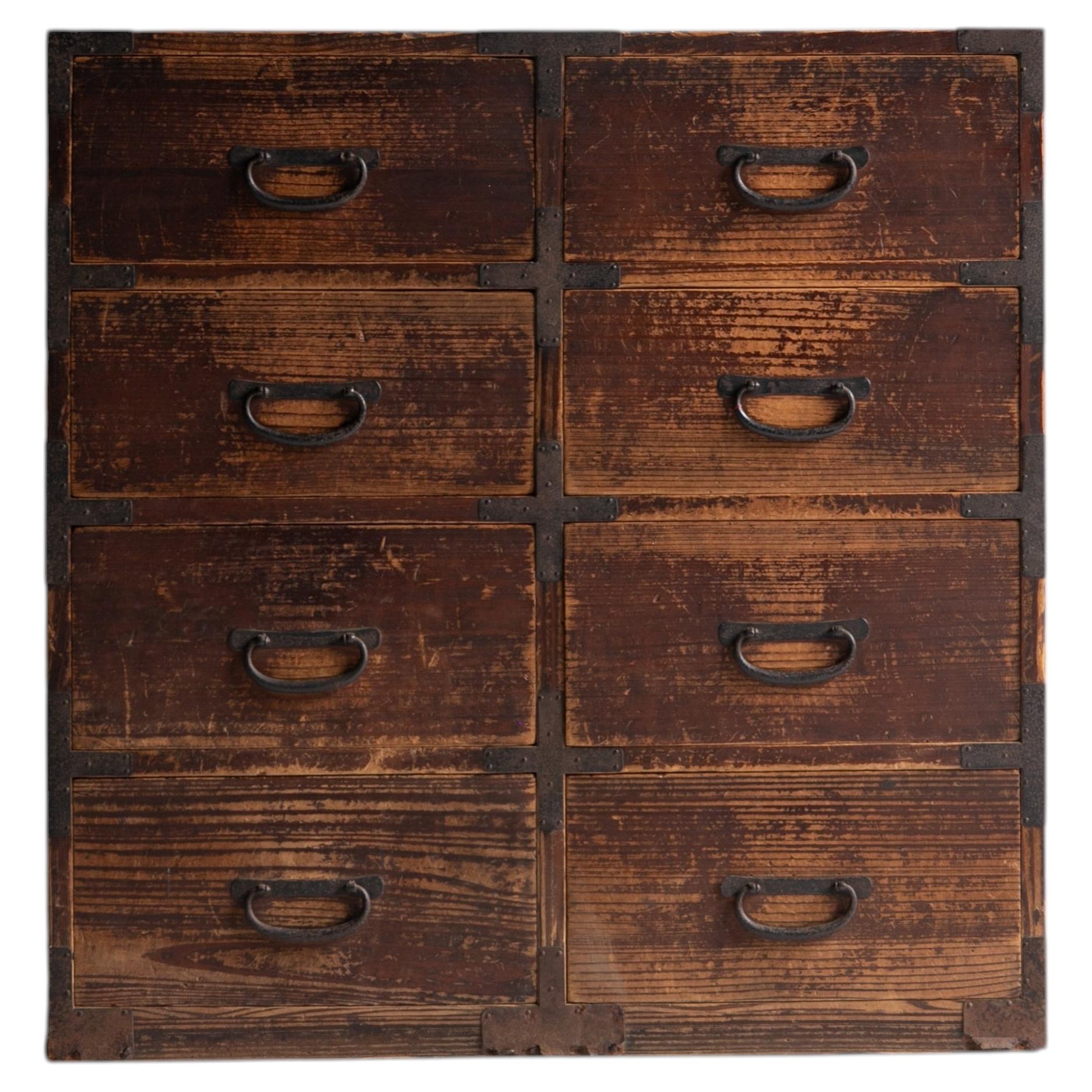 Japanese Antique Tansu Drawer Chest Edo Meiji Small Drawers Wabi Sabi Cabinet