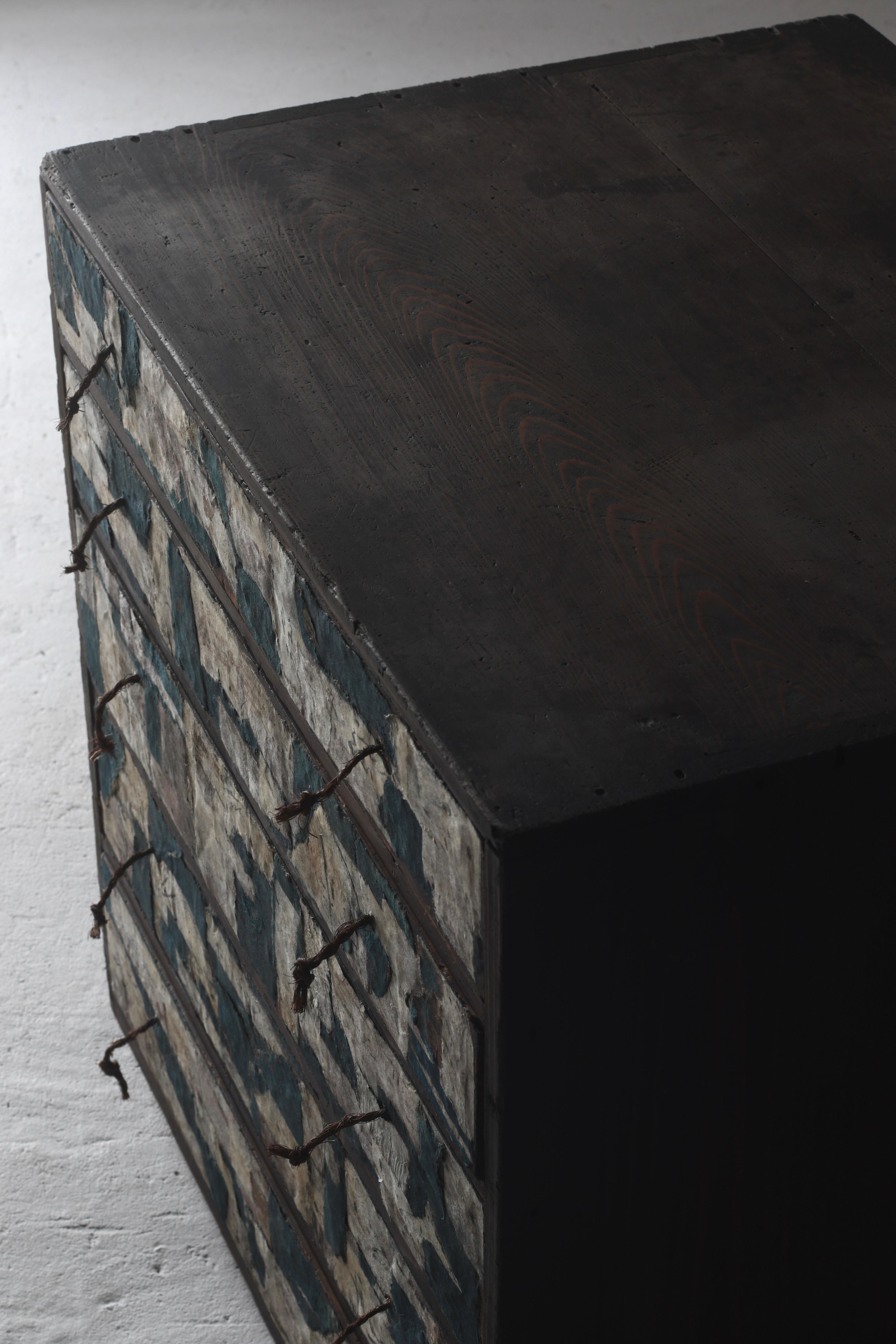 Tansu Antiguo Japonés / Armario Japonés de Papel Encolado / Wabi-Sabi Mingei 8