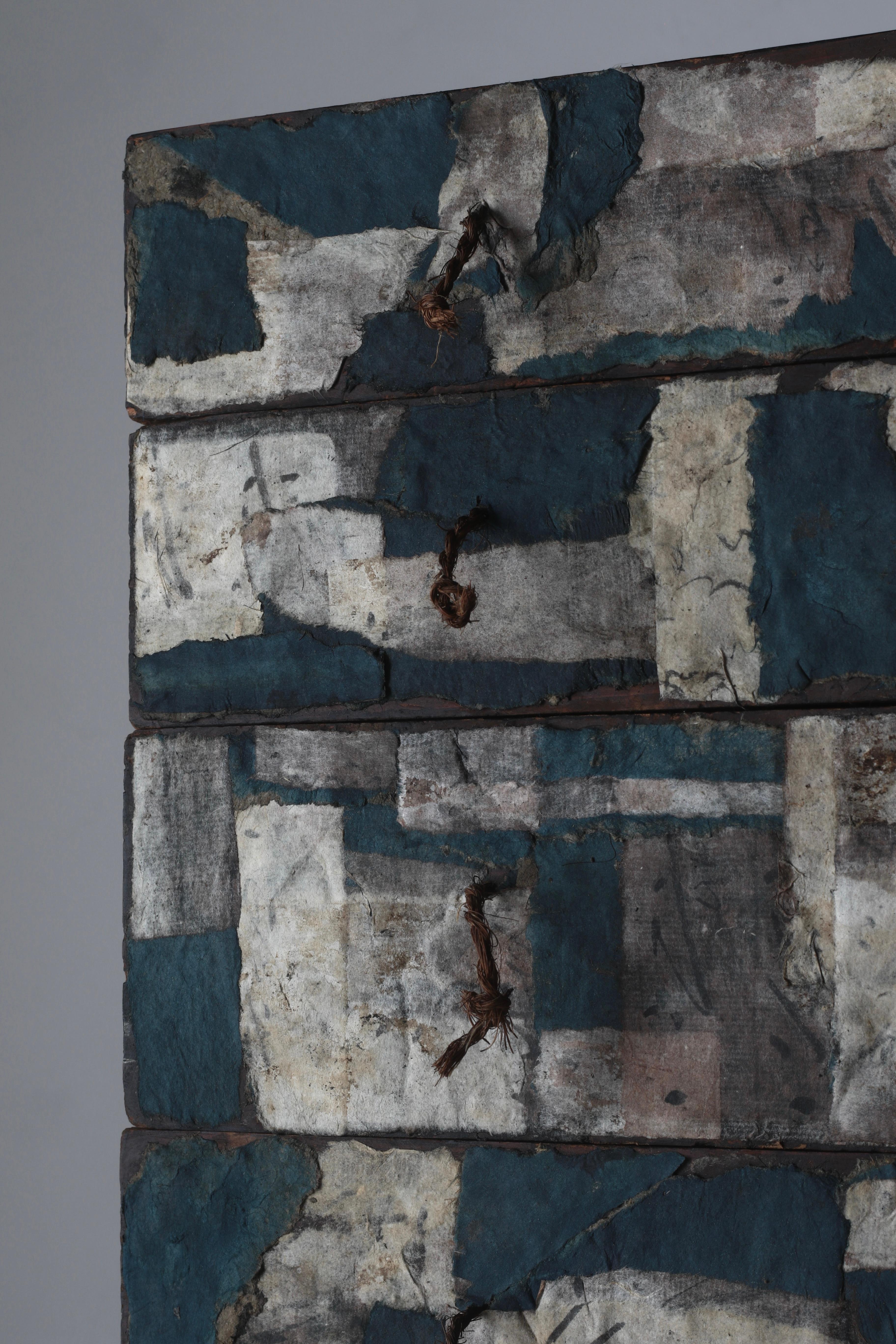 Tansu Antiguo Japonés / Armario Japonés de Papel Encolado / Wabi-Sabi Mingei 12