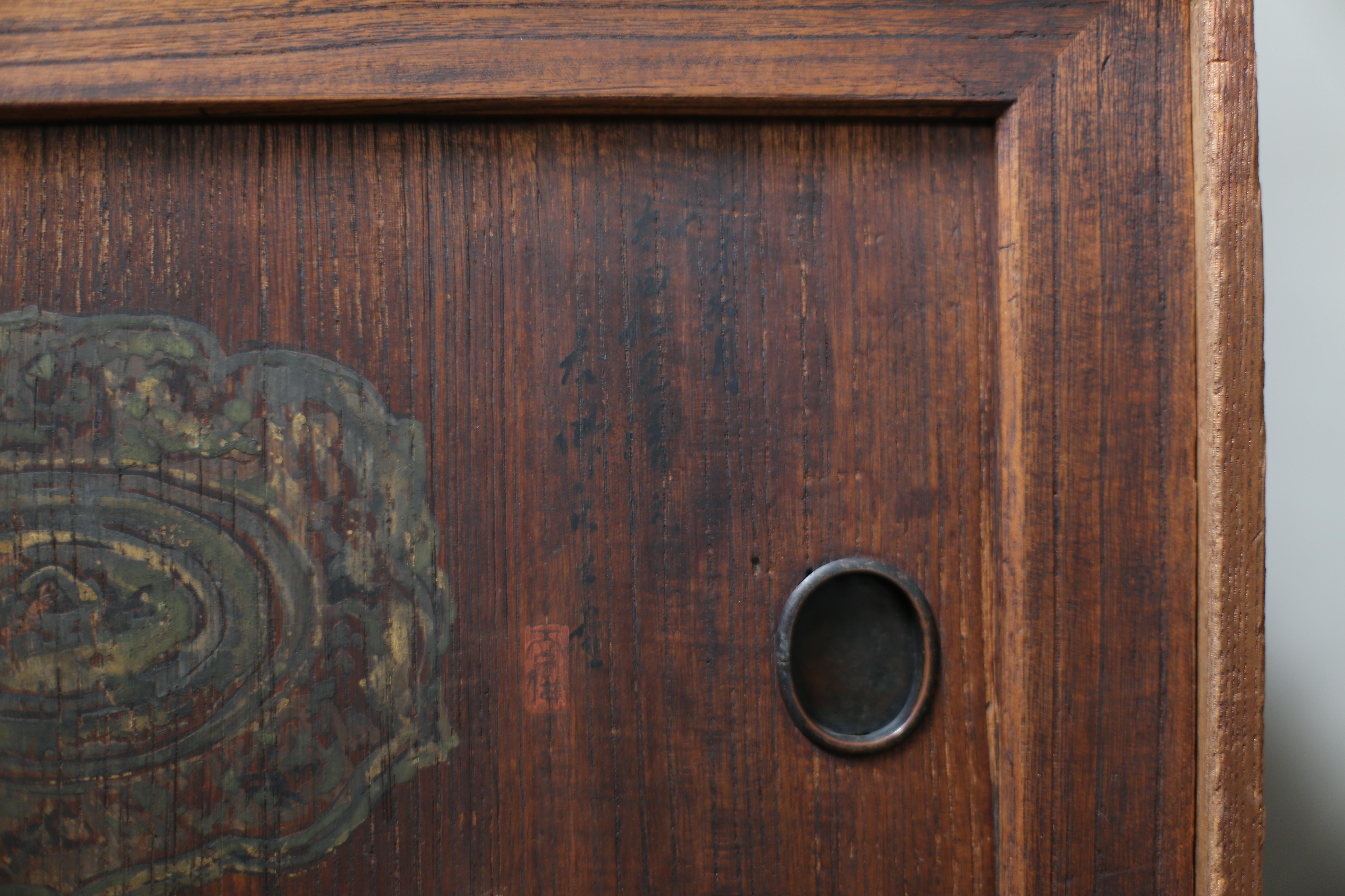 Japanese Antique Tansu with Paint 1860s-1900s/Chests of Drawers Wabisabi 1