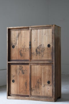 Japanese Antique Tansu with Sumi-e Painting 1860s-1900s / Cabinet Wabisabi Zen