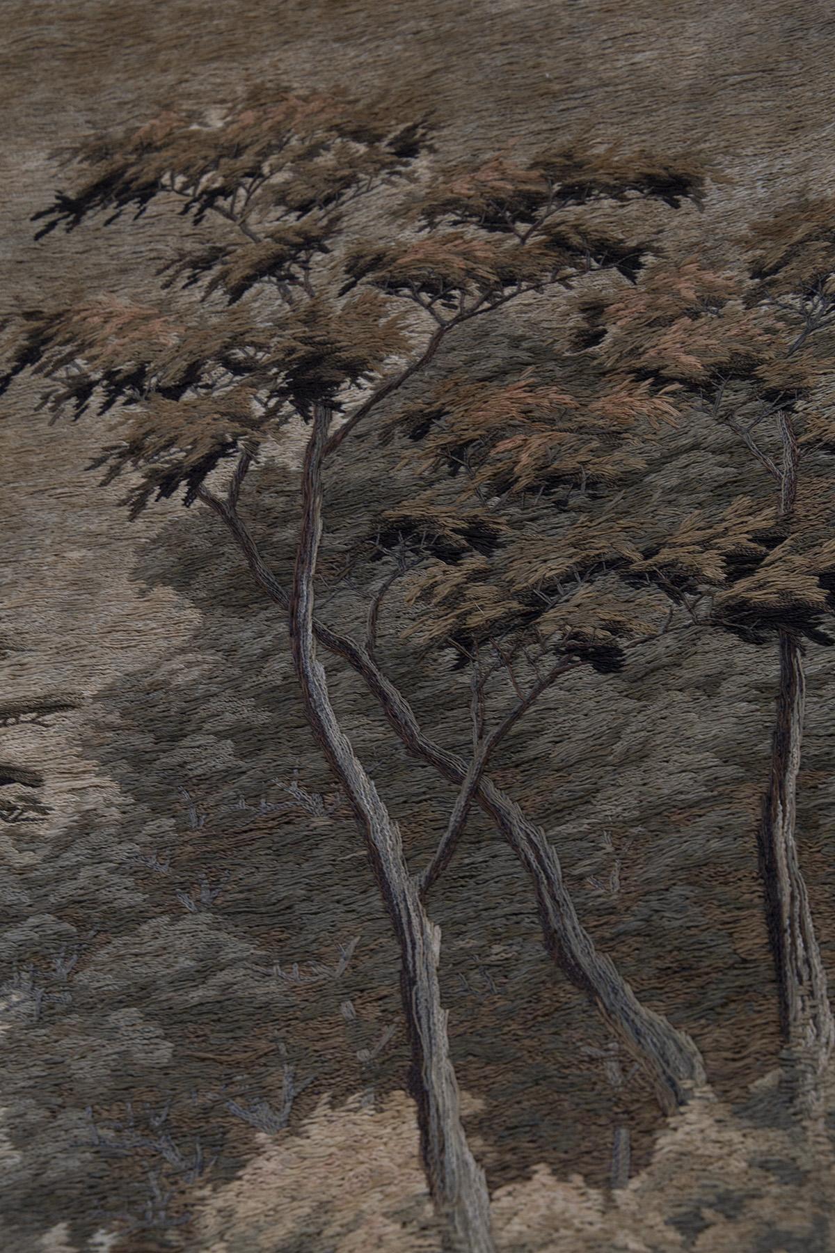 Japonais Tapisserie japonaise ancienne en soie et coton
