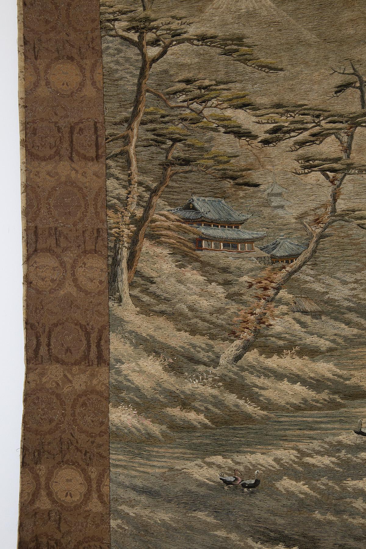 Fabric Japanese Antique Tapestry in Silk and Cotton