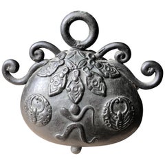 Japanese Antique "Tea Ceremony" Bronze Hand Bell 19th Century, Lovely Sound