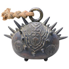 Japanische antike "Teezeremonie" Bronze Handglocke 19. Jahrhundert:: schöner Klang