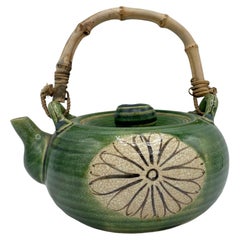 Japanese Antique Tea Pot Oribe Style, 1920s
