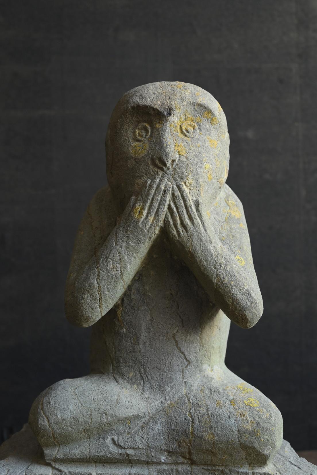 Japanese antique: Three monkeys from the Edo period / 19th century / 