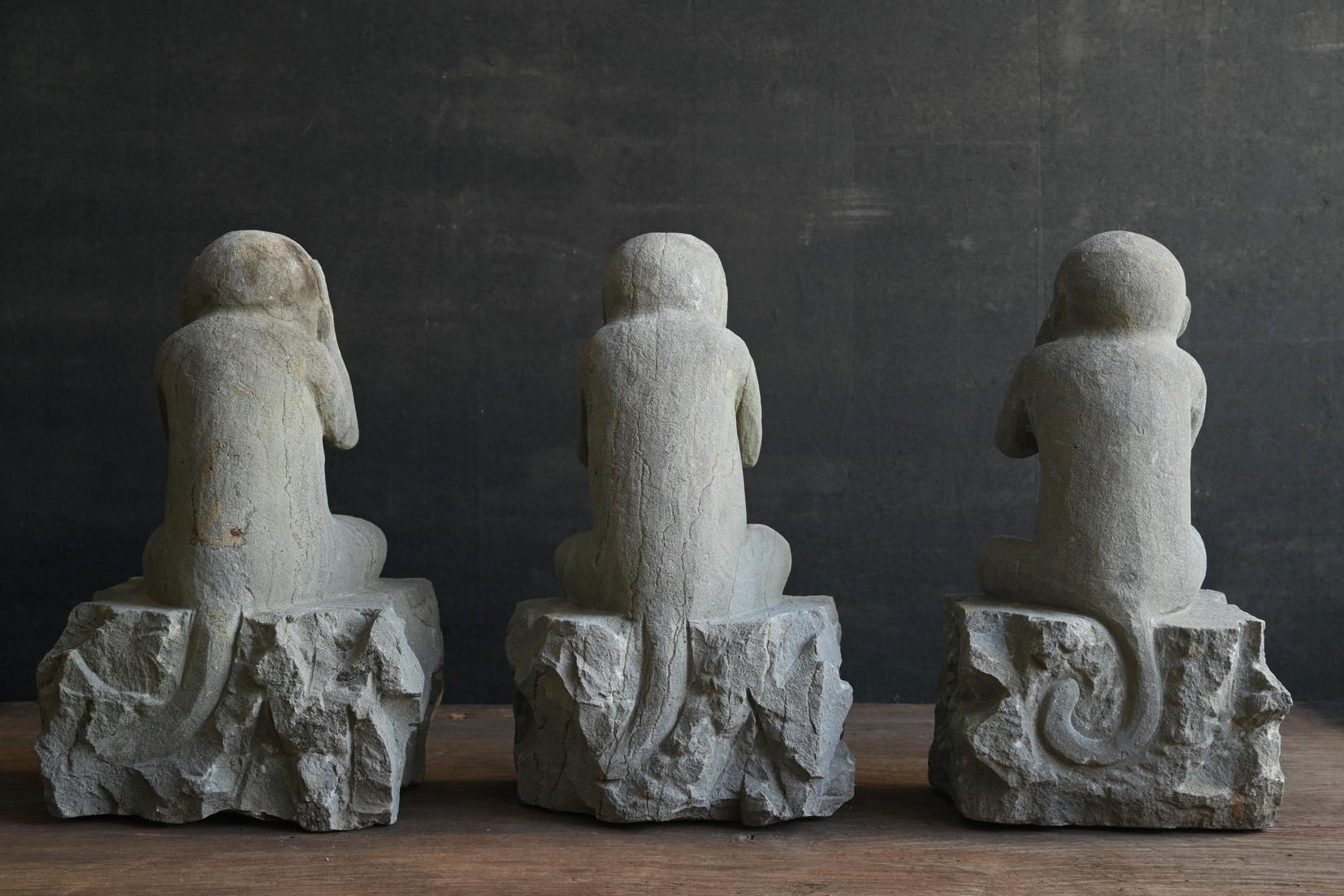 Japanese antique: Three monkeys from the Edo period / 19th century / 