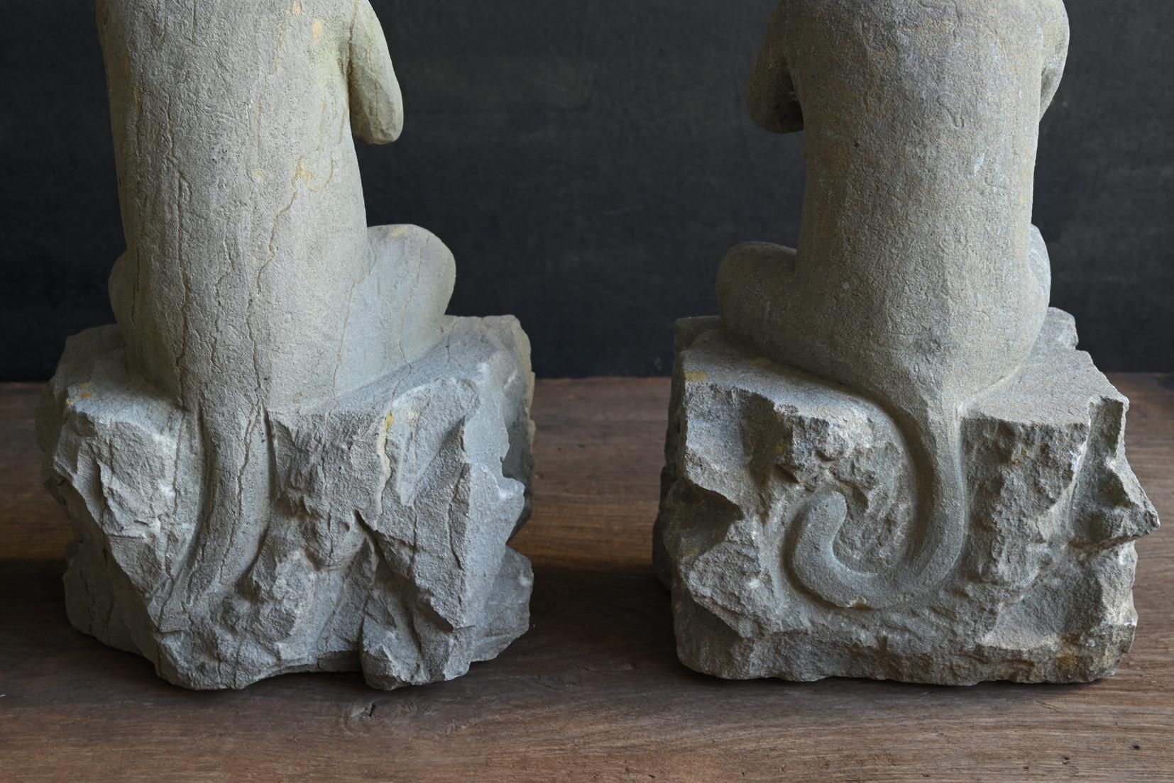19th Century Japanese antique: Three monkeys from the Edo period / 19th century / 
