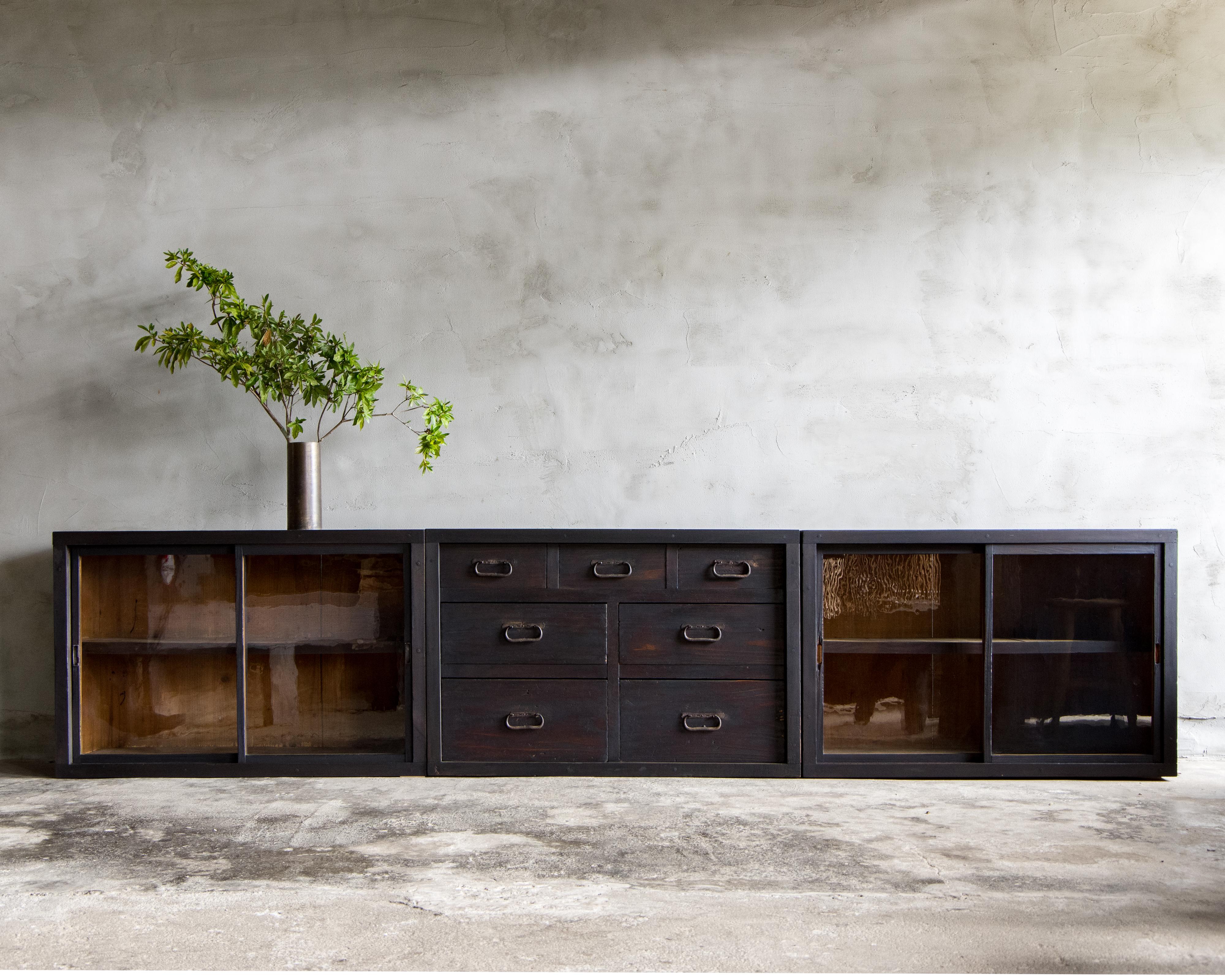 Credenza antica giapponese a tre sezioni, fine Meiji (1890-1912) in vendita 10