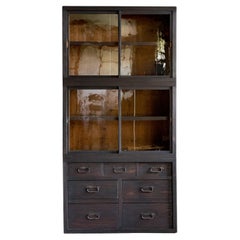 Japanese Antique Three-Section Cupboard, Late Meiji (1890s–1912)