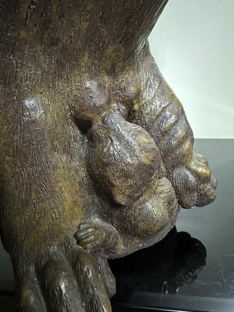 Japanese Antique Tiger With Baby Handmade Hand Glazed Master Work 3
