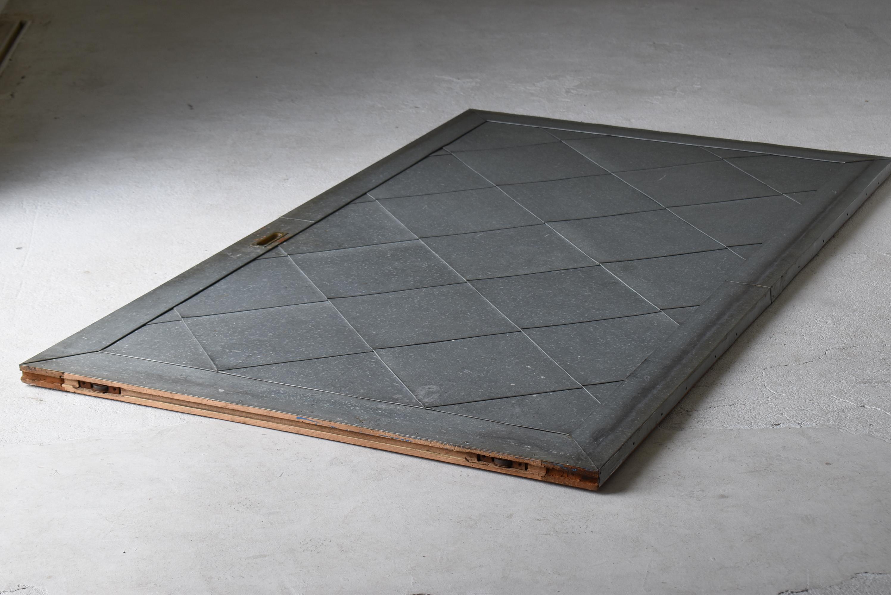 Japanese Antique Galvanized Steel-Clad Sliding Door 1860s-1920s / Wabisabi For Sale 4